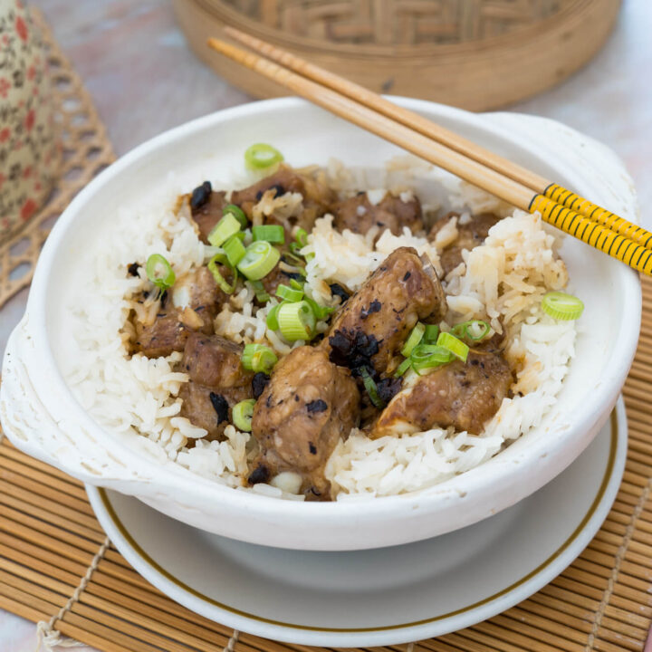 Delicious Dim Sum Style Black Bean Sparerib Clay Pot Rice
