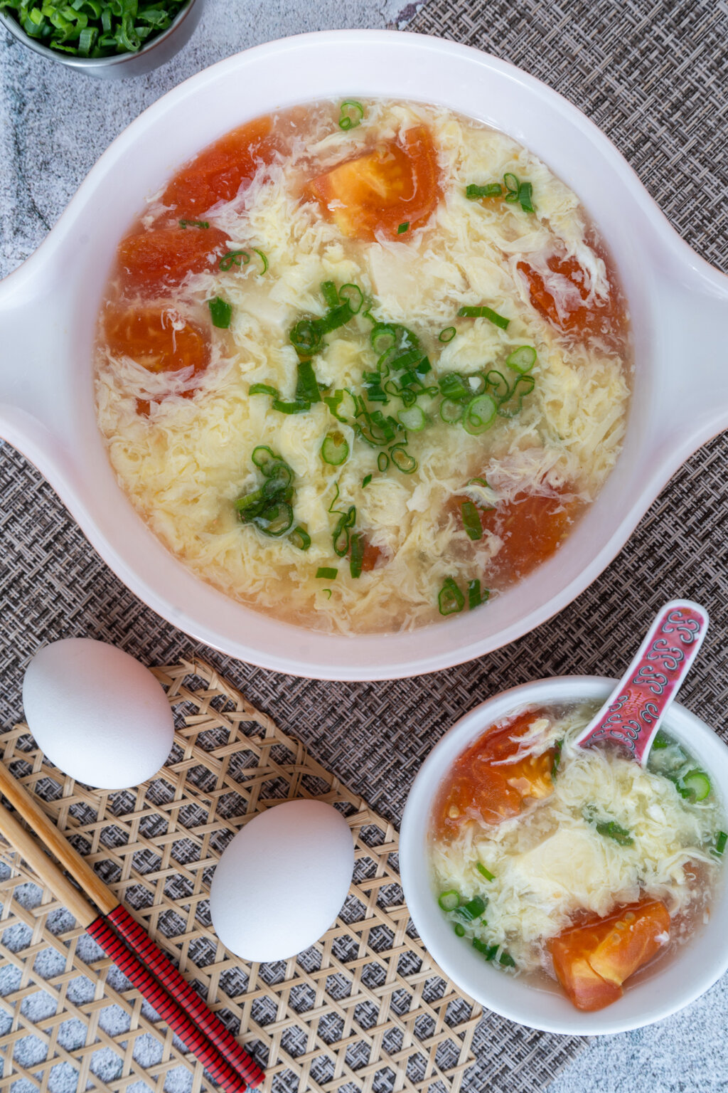 Easy & Comforting Tomato and Tofu Egg Drop Soup Recipe