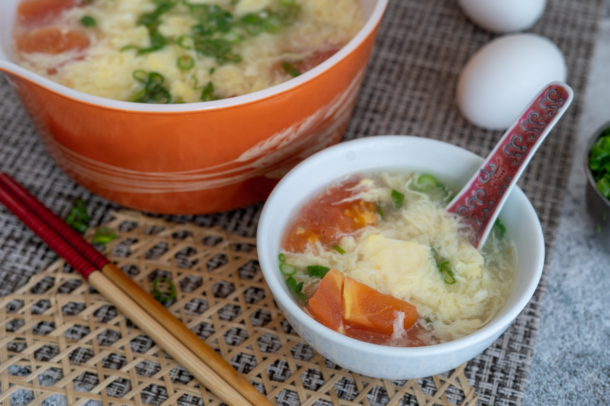 Easy & Comforting Tomato and Tofu Egg Drop Soup Recipe